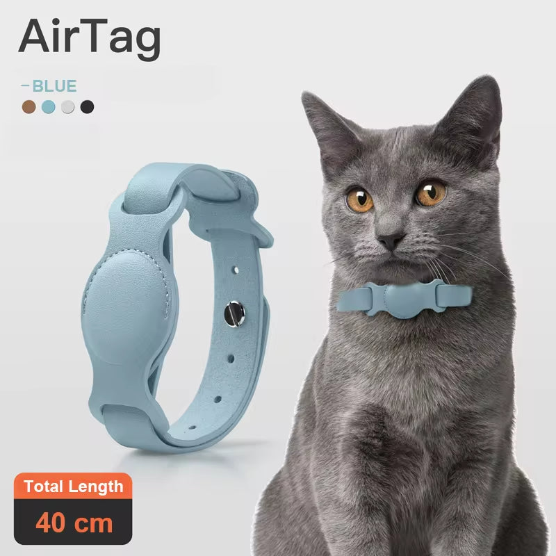 Leather Pet AirTag Collar