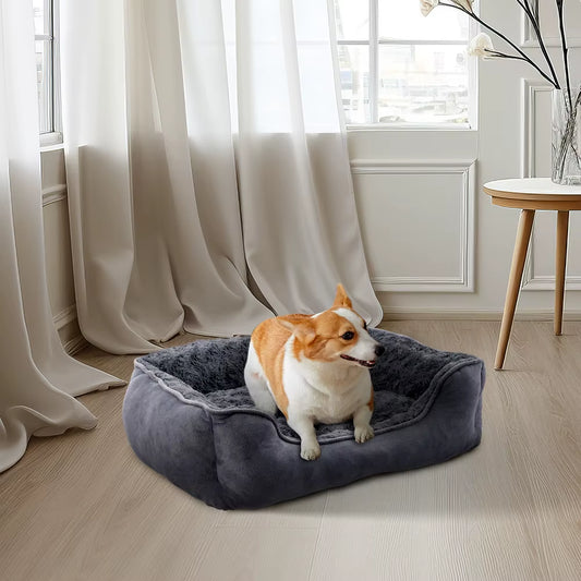 Soft Grey Pet Sleeping Bed