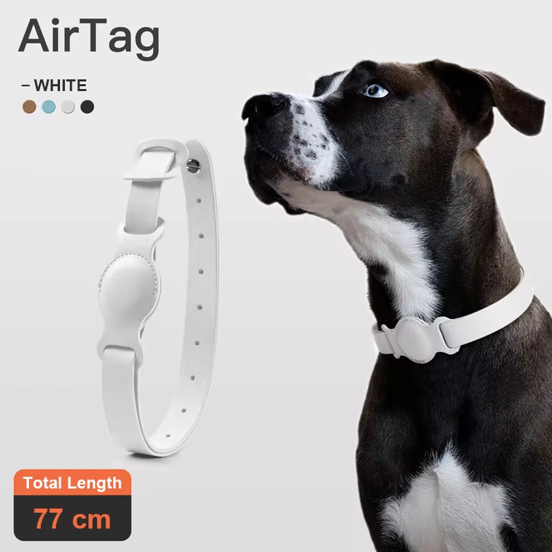 Leather Pet AirTag Collar