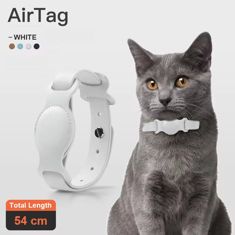 Leather Pet AirTag Collar