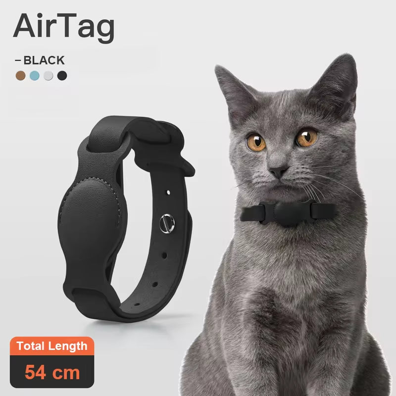 Leather Pet AirTag Collar