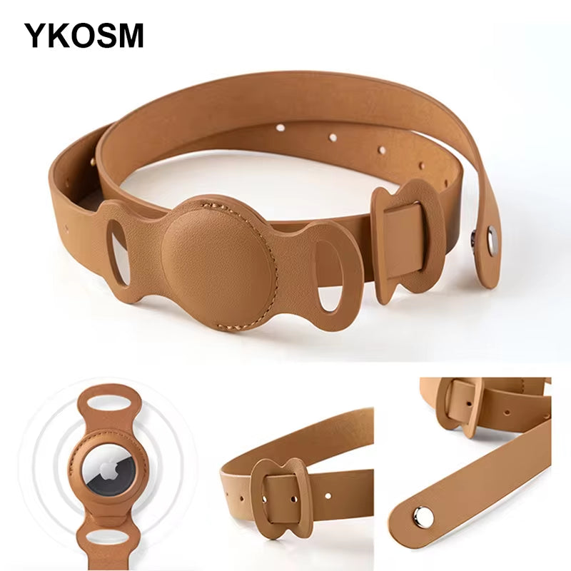 Leather Pet AirTag Collar