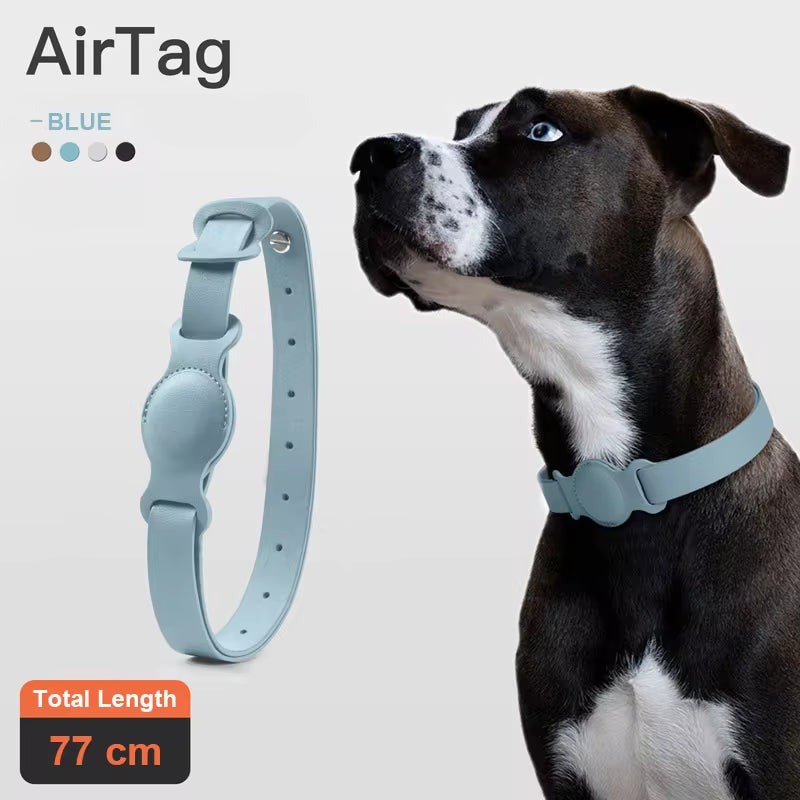 Leather Pet AirTag Collar
