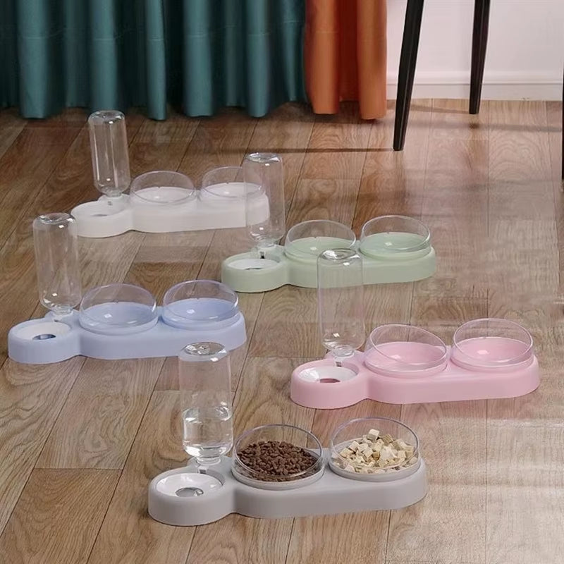3-in-1 Cat Feeder with Water Dispenser