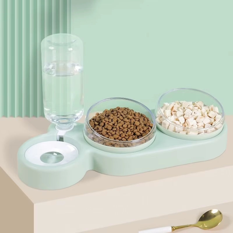 3-in-1 Cat Feeder with Water Dispenser
