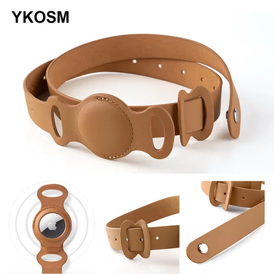 Leather Pet AirTag Collar