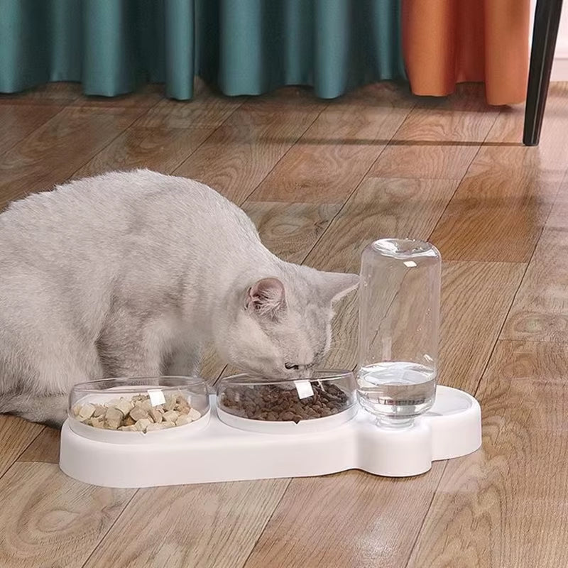 3-in-1 Cat Feeder with Water Dispenser