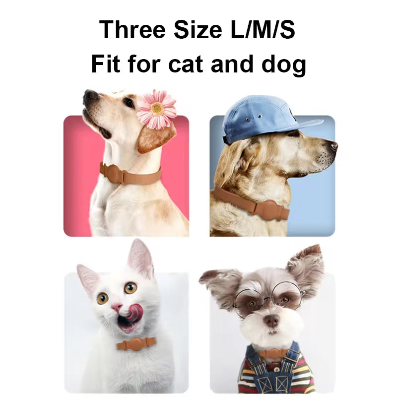 Leather Pet AirTag Collar