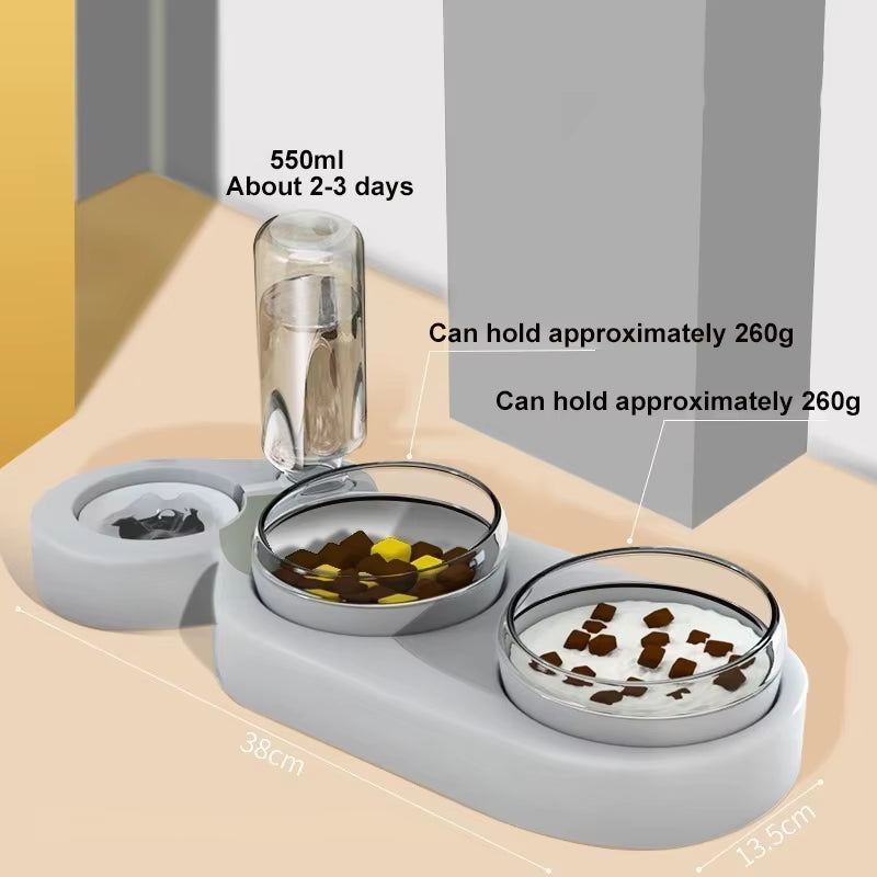 3-in-1 Cat Feeder with Water Dispenser